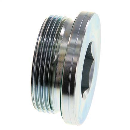 G 1 1/2'' Male Zinc plated Steel Closing plug with Inner Hex and FKM Seal 250 Bar