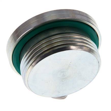 G 1 1/4'' Male Zinc plated Steel Closing plug with Inner Hex and FKM Seal 250 Bar