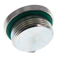 G 1 1/4'' Male Zinc plated Steel Closing plug with Inner Hex and FKM Seal 250 Bar
