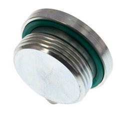 G 1 1/4'' Male Zinc plated Steel Closing plug with Inner Hex and FKM Seal 250 Bar