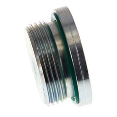 G 1 1/4'' Male Zinc plated Steel Closing plug with Inner Hex and FKM Seal 250 Bar