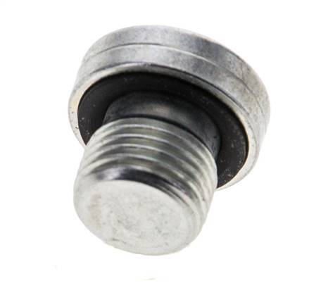 G 1/8'' Male Zinc plated Steel Closing plug with Inner Hex and NBR seal 400 Bar [5 Pieces]