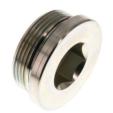 G 1 1/2'' Male Zinc plated Steel Closing plug with Inner Hex and NBR seal 250 Bar