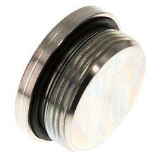 G 1 1/2'' Male Zinc plated Steel Closing plug with Inner Hex and NBR seal 250 Bar