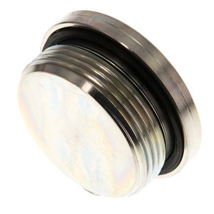 G 1 1/2'' Male Zinc plated Steel Closing plug with Inner Hex and NBR seal 250 Bar