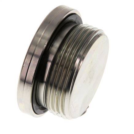 G 1 1/4'' Male Zinc plated Steel Closing plug with Inner Hex and NBR seal 250 Bar