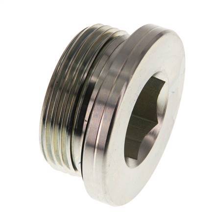 G 1 1/4'' Male Zinc plated Steel Closing plug with Inner Hex and NBR seal 250 Bar