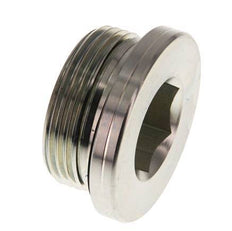 G 1 1/4'' Male Zinc plated Steel Closing plug with Inner Hex and NBR seal 250 Bar