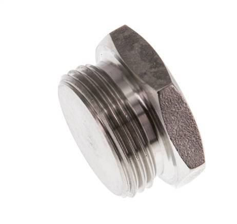 G 3/4'' Stainless steel Closing plug with Outer Hex 40 Bar