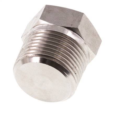 3/4'' NPT Male Stainless steel Closing plug with Outer Hex 170 Bar