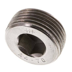 3/4'' Stainless steel Closing plug with Inner Hex without collar 40 Bar
