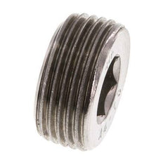 3/4'' Stainless steel Closing plug with Inner Hex without collar 40 Bar