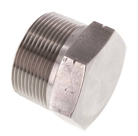 1 1/2'' NPT Male Stainless steel Closing plug with Outer Hex 70 Bar