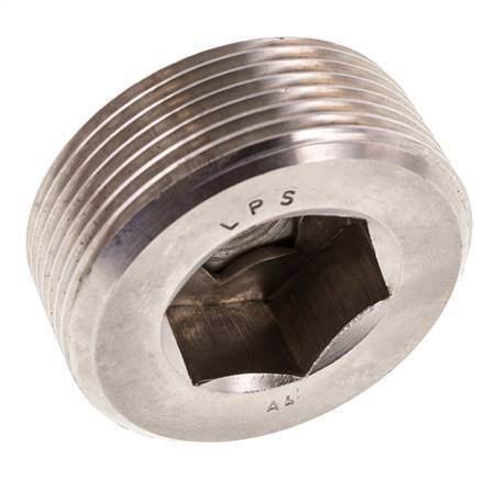 1 1/2'' Stainless steel Closing plug with Inner Hex without collar 40 Bar