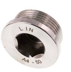 G 1 1/4'' Stainless steel Closing plug with Inner Hex 40 Bar
