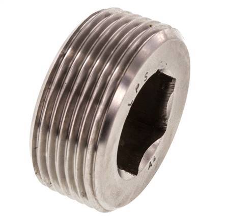 1 1/4'' Stainless steel Closing plug with Inner Hex without collar 40 Bar