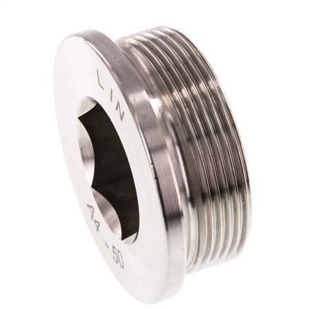 G 2'' Stainless steel Closing plug with Inner Hex 40 Bar