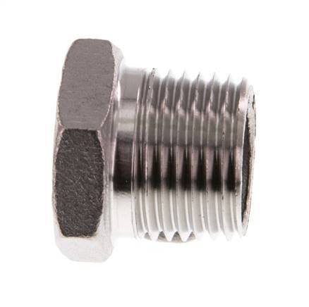 1/2'' NPT Male Stainless steel Closing plug with Outer Hex 16 Bar [2 Pieces]