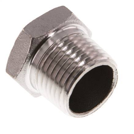 1/2'' NPT Male Stainless steel Closing plug with Outer Hex 16 Bar [2 Pieces]