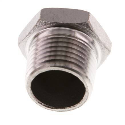 1/2'' NPT Male Stainless steel Closing plug with Outer Hex 16 Bar [2 Pieces]