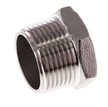 1'' NPT Male Stainless steel Closing plug with Outer Hex 16 Bar
