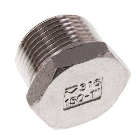 1'' NPT Male Stainless steel Closing plug with Outer Hex 16 Bar