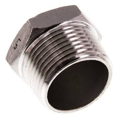 1'' NPT Male Stainless steel Closing plug with Outer Hex 16 Bar