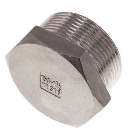1 1/2'' NPT Male Stainless steel Closing plug with Outer Hex 16 Bar