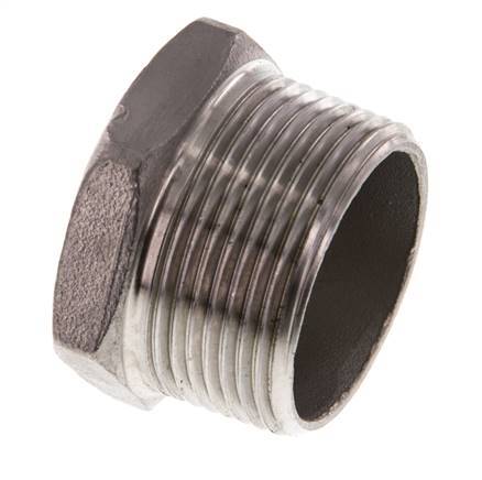 1 1/4'' NPT Male Stainless steel Closing plug with Outer Hex 16 Bar