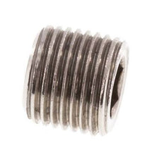 G 1/8'' Stainless steel Closing plug with Inner Hex without collar 40 Bar