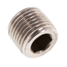 G 1/8'' Stainless steel Closing plug with Inner Hex without collar 40 Bar