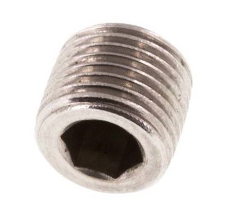 G 1/8'' Stainless steel Closing plug with Inner Hex without collar 40 Bar
