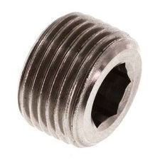 G 3/8'' Stainless steel Closing plug with Inner Hex without collar 40 Bar