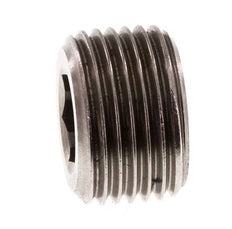 G 3/8'' Stainless steel Closing plug with Inner Hex without collar 40 Bar
