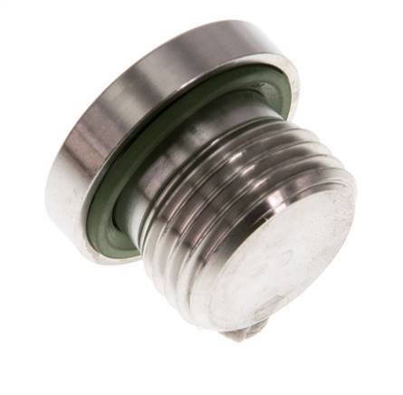 G 1/2'' Male Stainless steel Closing plug with Inner Hex and FKM Seal 400 Bar