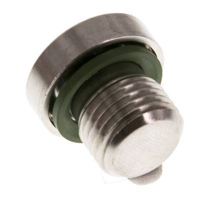 G 1/4'' Male Stainless steel Closing plug with Inner Hex and FKM Seal 400 Bar