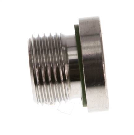 G 3/8'' Male Stainless steel Closing plug with Inner Hex and FKM Seal 400 Bar