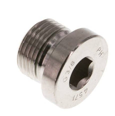 G 3/8'' Male Stainless steel Closing plug with Inner Hex and FKM Seal 400 Bar