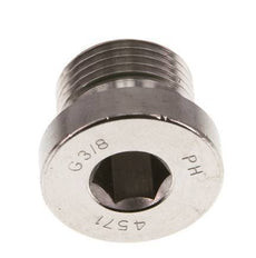 G 3/8'' Male Stainless steel Closing plug with Inner Hex and FKM Seal 400 Bar