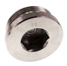 G 1 1/2'' Male Stainless steel Closing plug with Inner Hex and FKM Seal 250 Bar