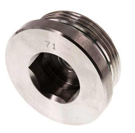 G 1 1/2'' Male Stainless steel Closing plug with Inner Hex and FKM Seal 250 Bar