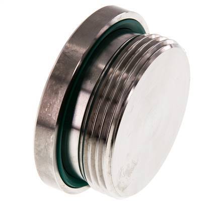 G 1 1/2'' Male Stainless steel Closing plug with Inner Hex and FKM Seal 250 Bar