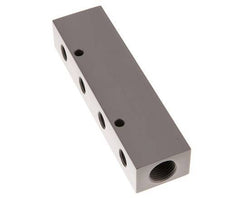 2xG 1/2'' x 4xG 1/4'' Aluminium Distributor Block One-sided 16 Bar