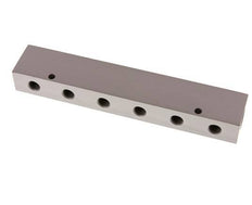 2xG 1/2'' x 6xG 1/4'' Aluminium Distributor Block One-sided 16 Bar