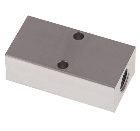 2xG 1/4'' x 2xG 1/8'' Aluminium Distributor Block One-sided 16 Bar