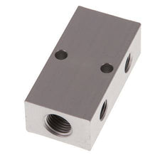 2xG 1/4'' x 2xG 1/8'' Aluminium Distributor Block One-sided 16 Bar