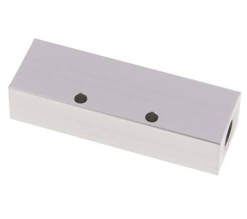 2xG 1/4'' x 3xG 1/8'' Aluminium Distributor Block One-sided 16 Bar