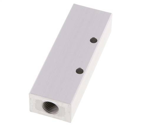 2xG 1/4'' x 3xG 1/8'' Aluminium Distributor Block One-sided 16 Bar