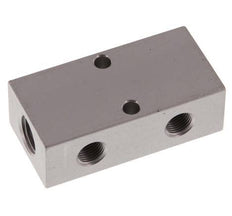 2xG 1/4'' x 4xG 1/8'' Aluminium Distributor Block Double-sided 16 Bar