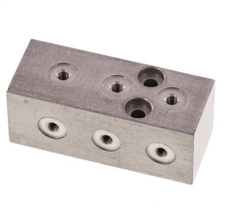 1xG 1/8'' x 9xM3 Aluminium Distributor Block One-sided 16 Bar